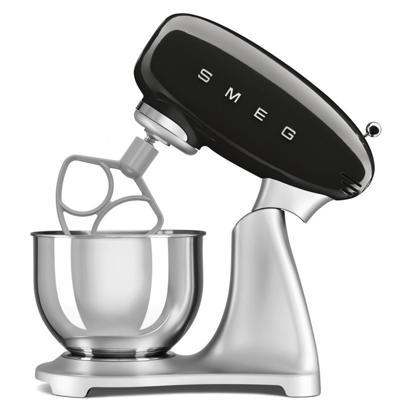 Μίξερ Smeg SMF04BLEU, 800 W, 4,8 λίτρα, 10 ταχύτητες, Λειτουργία ομαλής εκκίνησης, Αντιολισθητικά πόδια, Μαύρο/Ανοξείδωτο