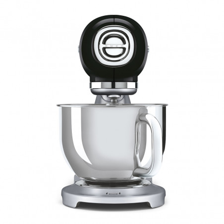 Μίξερ Smeg SMF04BLEU, 800 W, 4,8 λίτρα, 10 ταχύτητες, Λειτουργία ομαλής εκκίνησης, Αντιολισθητικά πόδια, Μαύρο/Ανοξείδωτο