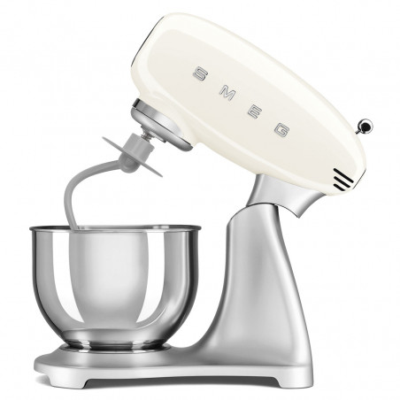 Μίξερ Smeg SMF04CREU, 800 W, 4,8 λίτρα, 10 ταχύτητες, Λειτουργία ομαλής εκκίνησης, Αντιολισθητικά πόδια, Κρεμ/Ανοξείδωτο