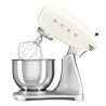 Μίξερ Smeg SMF04CREU, 800 W, 4,8 λίτρα, 10 ταχύτητες, Λειτουργία ομαλής εκκίνησης, Αντιολισθητικά πόδια, Κρεμ/Ανοξείδωτο