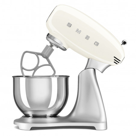 Μίξερ Smeg SMF04CREU, 800 W, 4,8 λίτρα, 10 ταχύτητες, Λειτουργία ομαλής εκκίνησης, Αντιολισθητικά πόδια, Κρεμ/Ανοξείδωτο