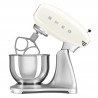 Μίξερ Smeg SMF04CREU, 800 W, 4,8 λίτρα, 10 ταχύτητες, Λειτουργία ομαλής εκκίνησης, Αντιολισθητικά πόδια, Κρεμ/Ανοξείδωτο
