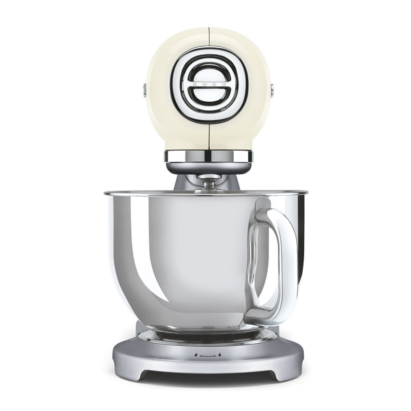 Μίξερ Smeg SMF04CREU, 800 W, 4,8 λίτρα, 10 ταχύτητες, Λειτουργία ομαλής εκκίνησης, Αντιολισθητικά πόδια, Κρεμ/Ανοξείδωτο