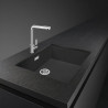 Νιπτήρας κουζίνας για πάγκο SMEG Quadra VZ57N, 57 εκ., Αντιβακτηριακός, Ανθεκτικός στις γρατσουνιές και στην υπεριώδη ακτινοβολία, Μαύρο