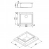 Νιπτήρας κουζίνας για πάγκο SMEG Quadra VZ57B, 57 εκ., Αντιβακτηριακός, Ανθεκτικός στις γρατσουνιές και στην υπεριώδη ακτινοβολία, Λευκός