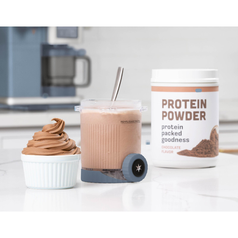Μηχανή παγωτού 13-σε-1 Ninja CREAMi Scoop & Swirl™ NC702EU, 800 W, 13 προγράμματα, μοχλός 3 θέσεων για χωνάκια, CreamiFit, Creamify, 2 δοχεία 473 ml, Προσαρμογή, Μπλε/Γκρι