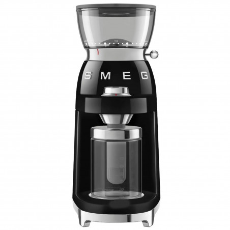 Καφετιέρα Smeg CGF03BLEU, 150 W, 240 γρ., Σύστημα περιστροφής και ασφάλισης, Λειτουργία χειροκίνητης εκκένωσης, Μαύρο