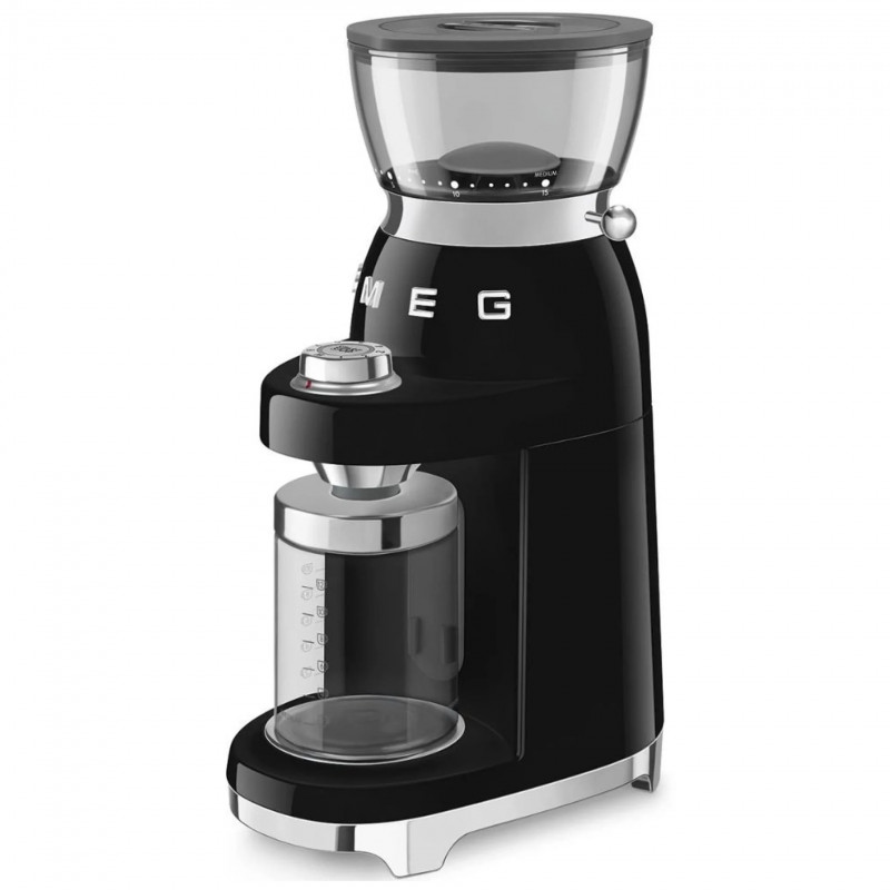 Καφετιέρα Smeg CGF03BLEU, 150 W, 240 γρ., Σύστημα περιστροφής και ασφάλισης, Λειτουργία χειροκίνητης εκκένωσης, Μαύρο