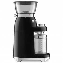 Καφετιέρα Smeg CGF03BLEU, 150 W, 240 γρ., Σύστημα περιστροφής και ασφάλισης, Λειτουργία χειροκίνητης εκκένωσης, Μαύρο
