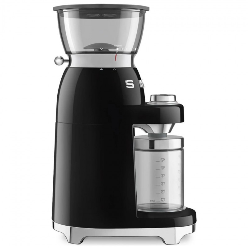 Καφετιέρα Smeg CGF03BLEU, 150 W, 240 γρ., Σύστημα περιστροφής και ασφάλισης, Λειτουργία χειροκίνητης εκκένωσης, Μαύρο
