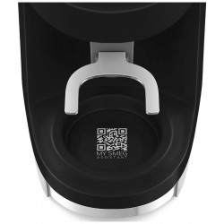 Καφετιέρα Smeg CGF03BLEU, 150 W, 240 γρ., Σύστημα περιστροφής και ασφάλισης, Λειτουργία χειροκίνητης εκκένωσης, Μαύρο