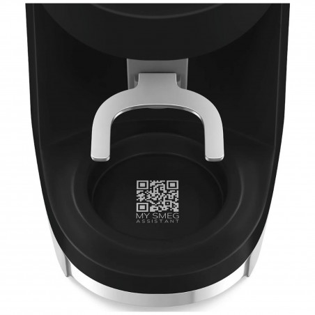 Καφετιέρα Smeg CGF03BLEU, 150 W, 240 γρ., Σύστημα περιστροφής και ασφάλισης, Λειτουργία χειροκίνητης εκκένωσης, Μαύρο