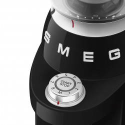Καφετιέρα Smeg CGF03BLEU, 150 W, 240 γρ., Σύστημα περιστροφής και ασφάλισης, Λειτουργία χειροκίνητης εκκένωσης, Μαύρο