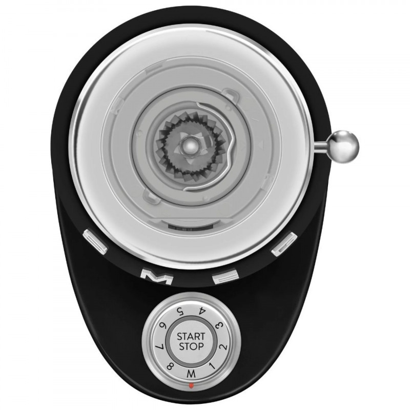 Καφετιέρα Smeg CGF03BLEU, 150 W, 240 γρ., Σύστημα περιστροφής και ασφάλισης, Λειτουργία χειροκίνητης εκκένωσης, Μαύρο