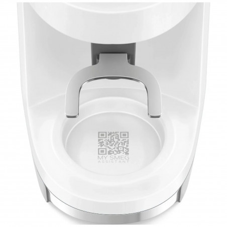 Καφετιέρα Smeg CGF03WHEU, 150 W, 240 γρ., Σύστημα περιστροφής και ασφάλισης, Λειτουργία χειροκίνητης χρήσης, Λευκό