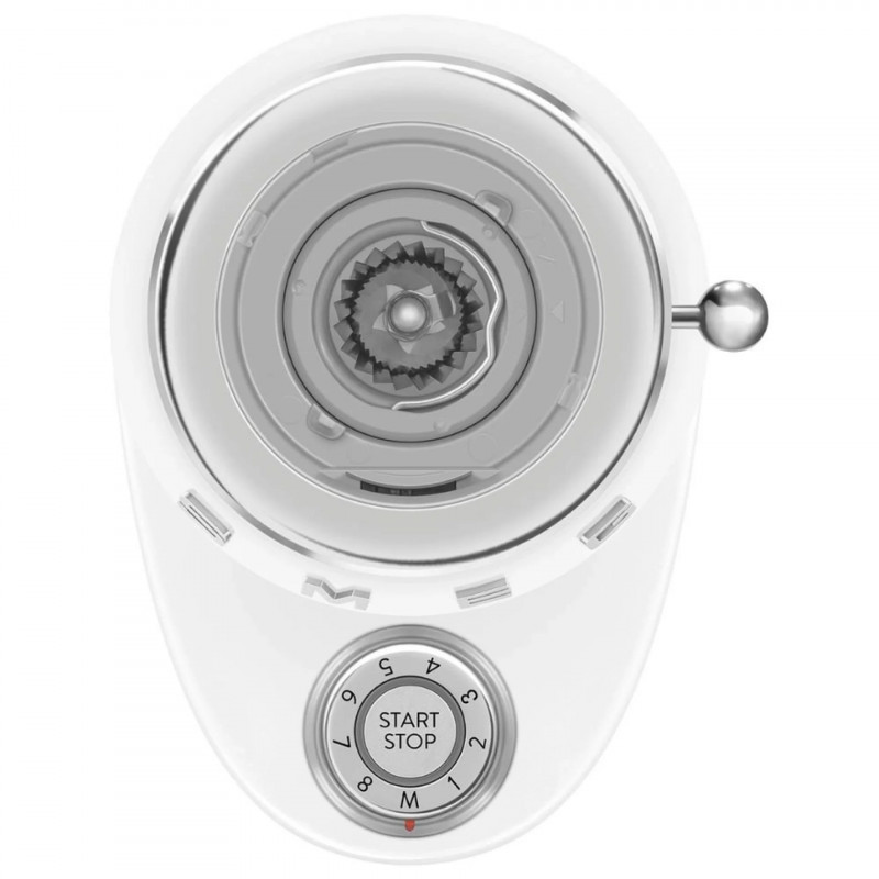 Καφετιέρα Smeg CGF03WHEU, 150 W, 240 γρ., Σύστημα περιστροφής και ασφάλισης, Λειτουργία χειροκίνητης χρήσης, Λευκό
