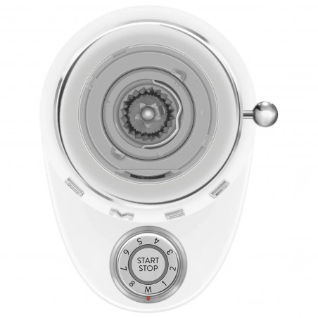 Καφετιέρα Smeg CGF03WHEU, 150 W, 240 γρ., Σύστημα περιστροφής και ασφάλισης, Λειτουργία χειροκίνητης χρήσης, Λευκό