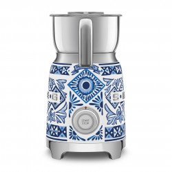 Συσκευή αφρισμού γάλακτος Smeg Dolce & Gabbana MFF01DGBEU, 500 W, 600 ml, Αυτόματη απενεργοποίηση, Χωρίς BPA, Μεσογειακό μπλε