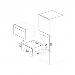 Συρτάρι με αξεσουάρ για κρασί Smeg Linea CPS115B3, 13 τεμ., 59,7x1,35 εκ., Σύστημα ανοίγματος Push, Μαύρο
