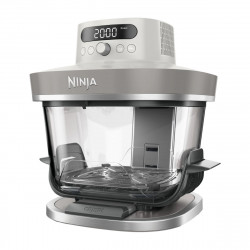 Φριτέζα με ζεστό αέρα Ninja CRISPi Pro AS101EULG, 2050 W, 2,3 + 5,7 λ, 26-240 °C, Max Crisp, κεραμικές πλάκες, χωρίς PFAS, γκρι/λευκό