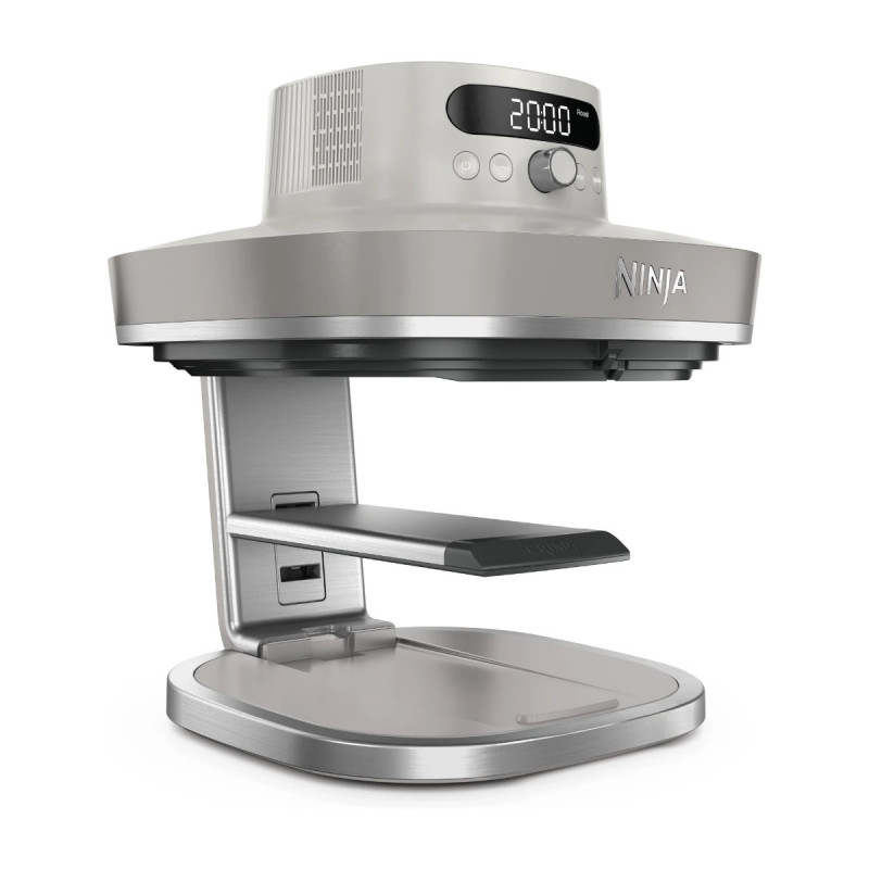 Φριτέζα με ζεστό αέρα Ninja CRISPi Pro AS101EULG, 2050 W, 2,3 + 5,7 λ, 26-240 °C, Max Crisp, κεραμικές πλάκες, χωρίς PFAS, γκρι/λευκό