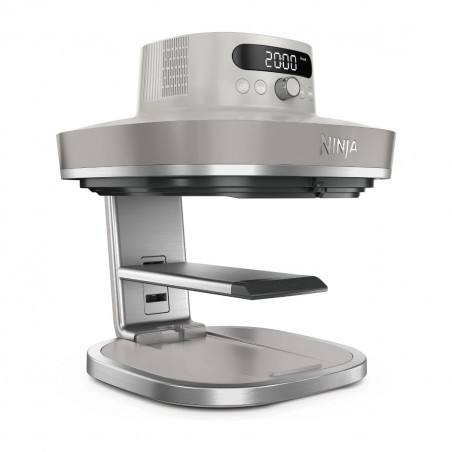 Φριτέζα με ζεστό αέρα Ninja CRISPi Pro AS101EULG, 2050 W, 2,3 + 5,7 λ, 26-240 °C, Max Crisp, κεραμικές πλάκες, χωρίς PFAS, γκρι/λευκό