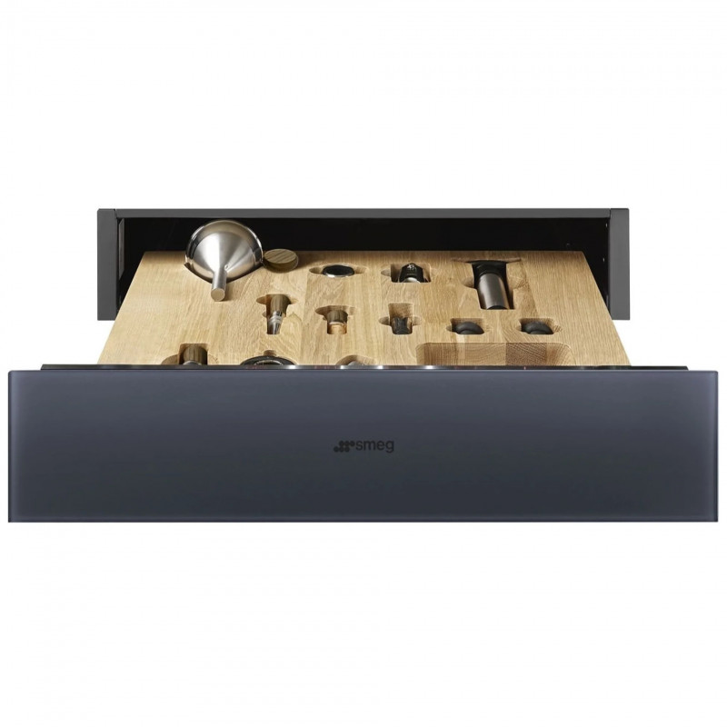 Συρτάρι με αξεσουάρ για κρασί Smeg Linea CPS115G, 13 τεμ., 59,7x1,35 εκ., Σύστημα ανοίγματος Push, Γκρι Νεπτούνο