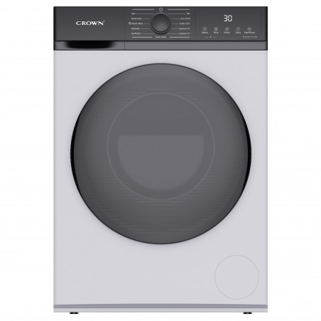 Πλυντήριο ρούχων με μπροστινή φόρτωση Crown CWM80J12BLDC, Κατηγορία Α, 16 προγράμματα, 8 κιλά, 1200 στροφές/λεπτό, οθόνη LED, χρονοδιακόπτης αναβαλλόμενης εκκίνησης, Λευκό