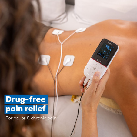 Μασάζ 3 σε 1 Beurer EM 56, 22 προγράμματα, 50 επίπεδα, TENS/EMS, LCD, Ηλεκτροδιεγέρτης, Λευκό/μαύρο