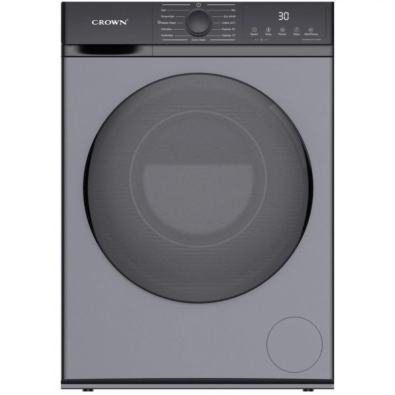 Πλυντήριο Crown CWM10J12BLDCIX, Κατηγορία Α, 10 προγράμματα, 10 κιλά, 1400 σ.α./λεπτό, Πλύσιμο με ατμό, κινητήρας BLDC, ανοξείδωτο