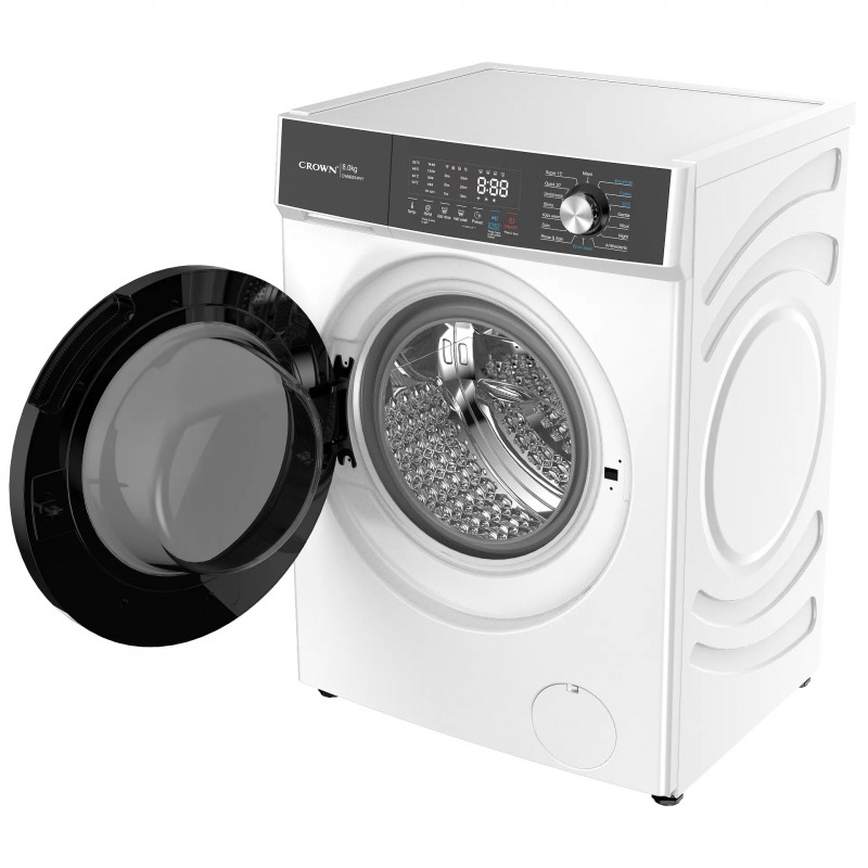 Πλυντήριο Crown CWM8014WY, Κατηγορία Α, 16 προγράμματα, 8 κιλά, 1400 σ.α./λεπτό, Παιδικό κλείδωμα, Λειτουργία φροντίδας μωρού, Λευκό