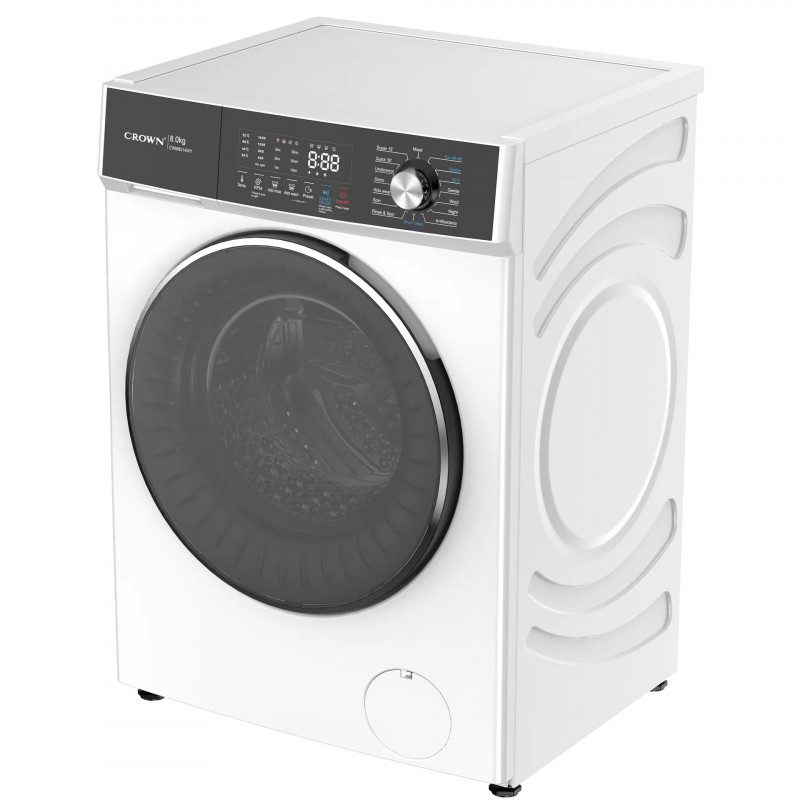 Πλυντήριο Crown CWM8014WY, Κατηγορία Α, 16 προγράμματα, 8 κιλά, 1400 σ.α./λεπτό, Παιδικό κλείδωμα, Λειτουργία φροντίδας μωρού, Λευκό