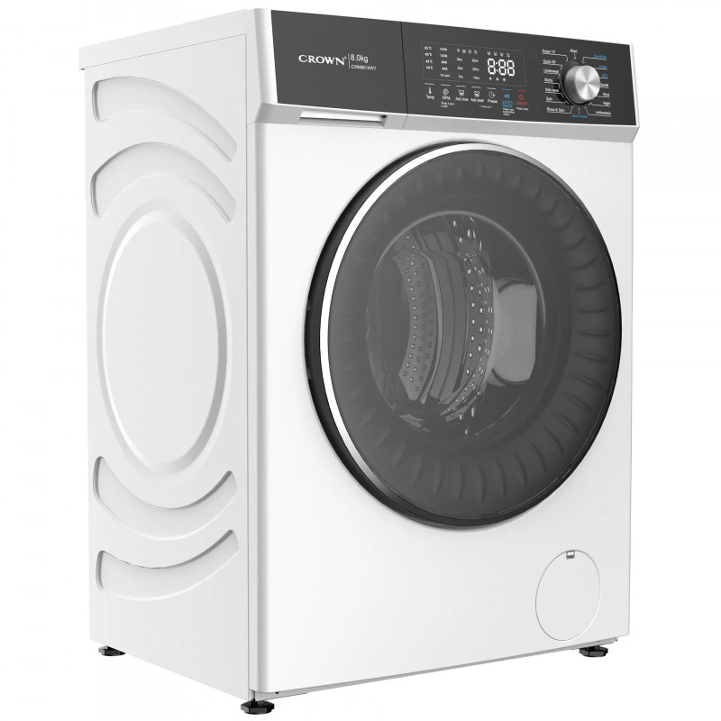 Πλυντήριο Crown CWM8014WY, Κατηγορία Α, 16 προγράμματα, 8 κιλά, 1400 σ.α./λεπτό, Παιδικό κλείδωμα, Λειτουργία φροντίδας μωρού, Λευκό