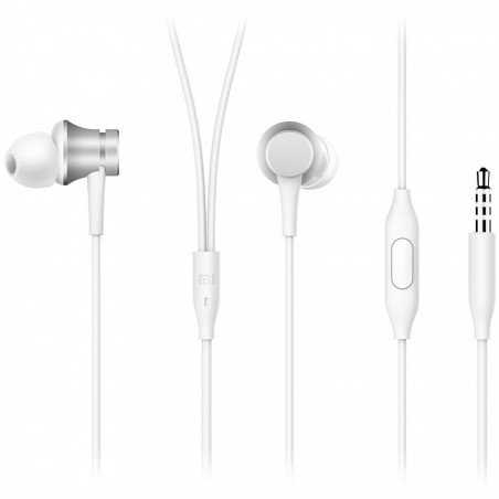 Ακουστικά Xiaomi Mi In-Ear Basic, 10 mm, με καλώδιο, 20 Hz–20 kHz, ενσωματωμένο μικρόφωνο, 3,5 mm, λευκό/ασημί
