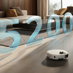 Ρομποτική σκούπα Xiaomi Robot Vacuum 5 Pro EU OV21GL, 55 W, 20000 Pa, 140 λεπτά, τριπλή κάμερα 5 MP με τεχνητή νοημοσύνη και αναγνώριση, αυτόματη βάση πλύσης και στεγνώματος, πλοήγηση dToF με δυνατότητα απόκρυψης, νερό 80°C, λευκό