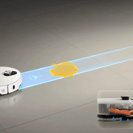Ρομποτική σκούπα Xiaomi Robot Vacuum 5 Pro EU OV21GL, 55 W, 20000 Pa, 140 λεπτά, τριπλή κάμερα 5 MP με τεχνητή νοημοσύνη και αναγνώριση, αυτόματη βάση πλύσης και στεγνώματος, πλοήγηση dToF με δυνατότητα απόκρυψης, νερό 80°C, λευκό