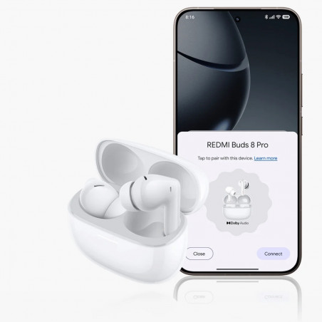 Ακουστικά Xiaomi Redmi Buds 8 Pro M2535E1 Glacier Blue, 8 ώρες, Bluetooth 5.4, IP54, ANC έως 55 dB, καταστολή θορύβου με τεχνητή νοημοσύνη, Hi-Res Audio/LDAC, Dolby Audio, Μπλε παγετώνα