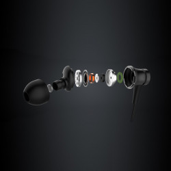 Ακουστικά Xiaomi Mi In-Ear Basic, 10 mm, με καλώδιο, 20 Hz–20 kHz, ενσωματωμένο μικρόφωνο, 3,5 mm, μαύρα