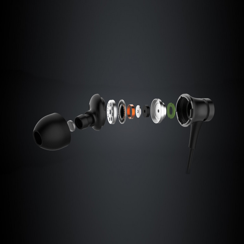 Ακουστικά Xiaomi Mi In-Ear Basic, 10 mm, με καλώδιο, 20 Hz–20 kHz, ενσωματωμένο μικρόφωνο, 3,5 mm, μαύρα