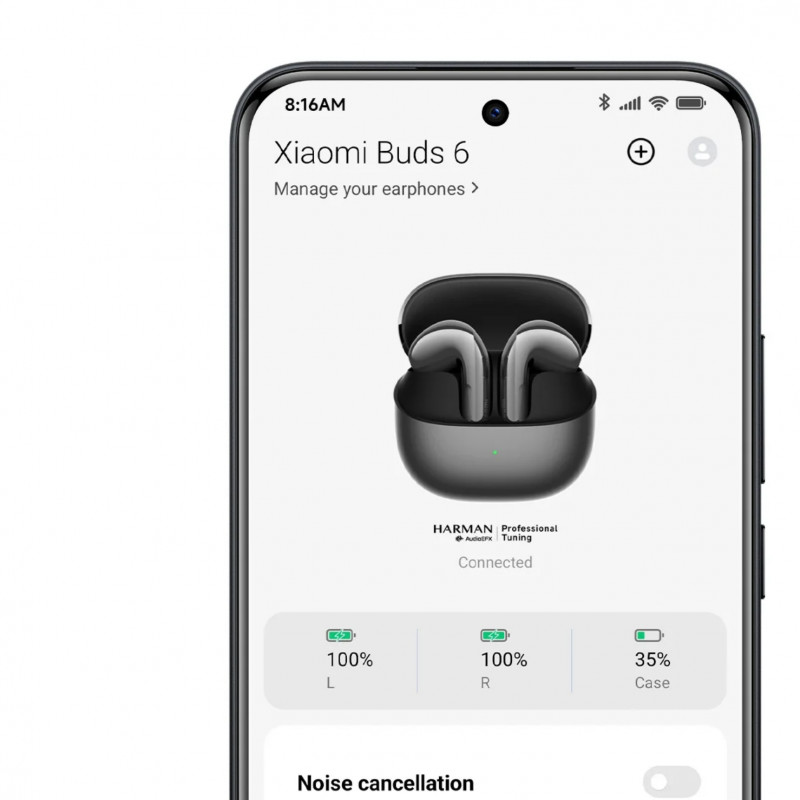 Ακουστικά Xiaomi Buds 6 M2540E1, 6 ώρες, Bluetooth 5.4, Hi-Res, aptX Lossless, εξουδετέρωση θορύβου με τεχνητή νοημοσύνη (AI), ANC, ήχος 360°, IP54, τιτανίου-γκρι