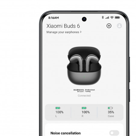 Ακουστικά Xiaomi Buds 6 M2540E1, 6 ώρες, Bluetooth 5.4, Hi-Res, aptX Lossless, εξουδετέρωση θορύβου με τεχνητή νοημοσύνη (AI), ANC, ήχος 360°, IP54, τιτανίου-γκρι