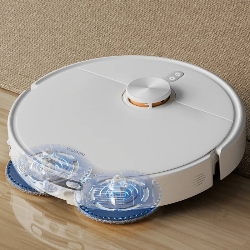 Ρομποτική σκούπα Xiaomi Robot Vacuum H50 EU, 55 W, 10.000 Pa, 120 λεπτά, 280 ml, Πλύσιμο σφουγγαριών, Πλοήγηση με λέιζερ LDS, Αυτόματη βάση φόρτισης, Λευκό