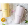 Θερμός με ενσωματωμένο καλαμάκι Buydeem DS57-P, 700 ml, Διατηρεί τη θερμοκρασία (ζεστό/κρύο) έως 6 ώρες, Θερμομονωτική μόνωση, Ανοξείδωτο ατσάλι, Χωρίς BPA, Ροζ