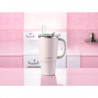 Θερμός με ενσωματωμένο καλαμάκι Buydeem DS57-P, 700 ml, Διατηρεί τη θερμοκρασία (ζεστό/κρύο) έως 6 ώρες, Θερμομονωτική μόνωση, Ανοξείδωτο ατσάλι, Χωρίς BPA, Ροζ