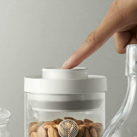 Γυάλινο δοχείο αποθήκευσης BUYDEEM CS1005, 1200 ml, αεροστεγές κλείσιμο, -20 °C έως 300 °C, κατάλληλο για καταψύκτη, φούρνο μικροκυμάτων και φούρνο, λευκό