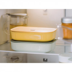 Κεραμικό δοχείο φαγητού Buydeem Bento CT3008-MY, 1 λίτρο, 230 °C, κατάλληλο για φούρνο και φούρνο μικροκυμάτων, Κίτρινο