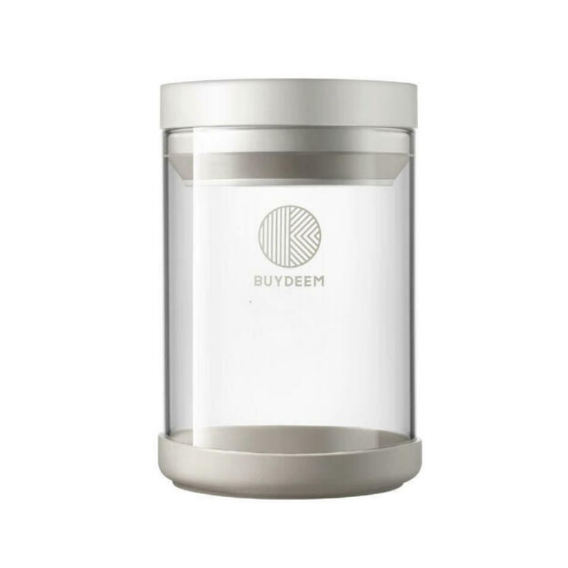 Γυάλινο δοχείο αποθήκευσης BUYDEEM CS1004, 600 ml, αεροστεγές κλείσιμο, -20 °C έως 300 °C, κατάλληλο για καταψύκτη, φούρνο μικροκυμάτων και φούρνο, λευκό