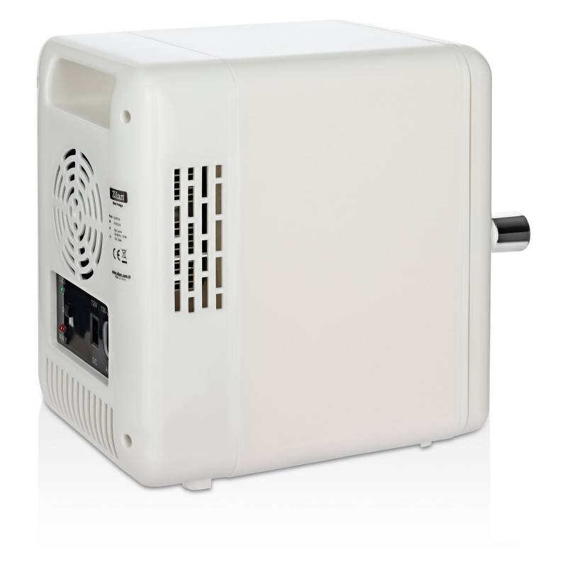 Φορητό μίνι ψυγείο Zilan ZLN1153, 36 W, 4 λίτρα, 6 κουτάκια, Ψύξη/θέρμανση, 10-75 °C, 240/12 V, Λευκό