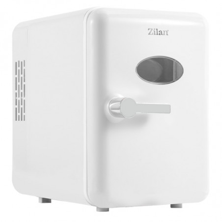 Φορητό μίνι ψυγείο Zilan ZLN1153, 36 W, 4 λίτρα, 6 κουτάκια, Ψύξη/θέρμανση, 10-75 °C, 240/12 V, Λευκό