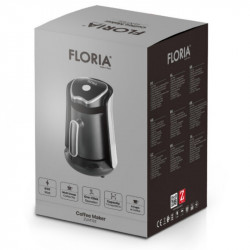 Ηλεκτρικός καφετιέρα Floria ZLN1122, 600 W, 500 ml, 65-100 °C, Τουρκικός καφές/τσάι, Αισθητήρας κατά της υπερχείλισης, Φιλτράρισμα με στάγδην, Μαύρο